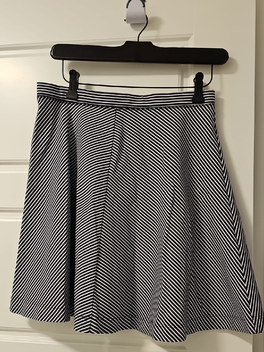Uniqlo Black & White Striped Circle Skirt